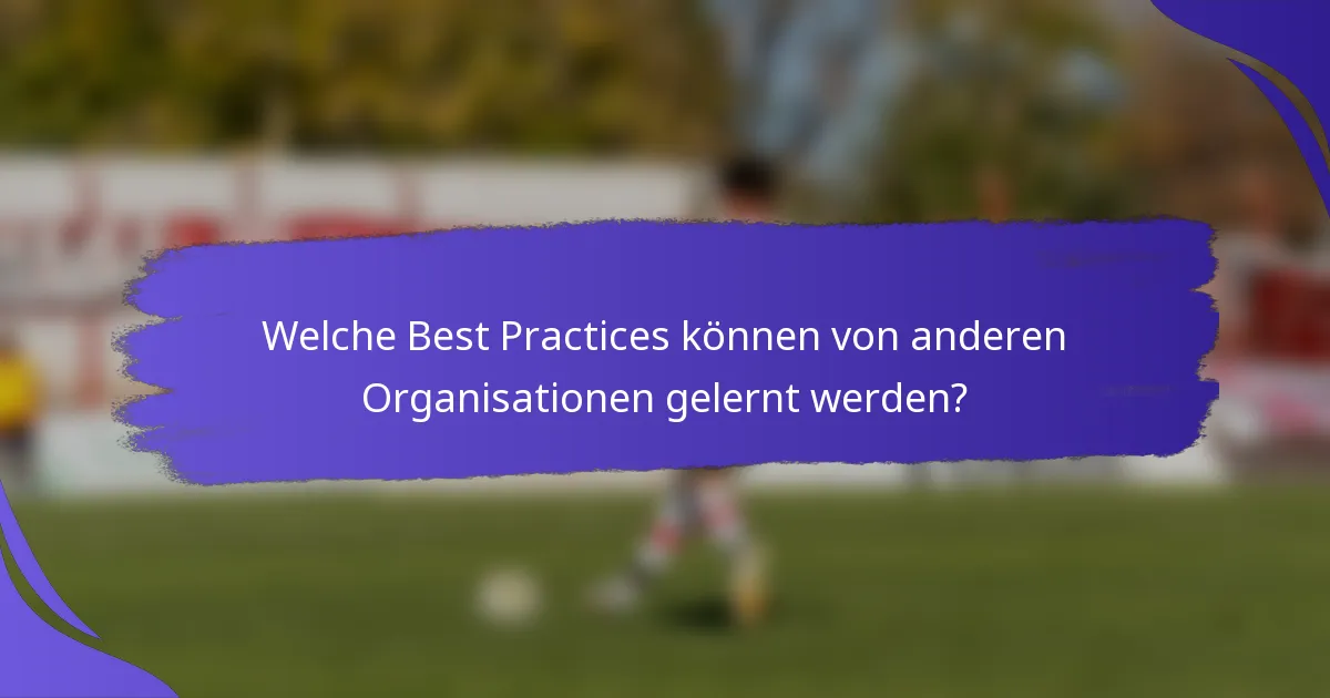 Welche Best Practices können von anderen Organisationen gelernt werden?