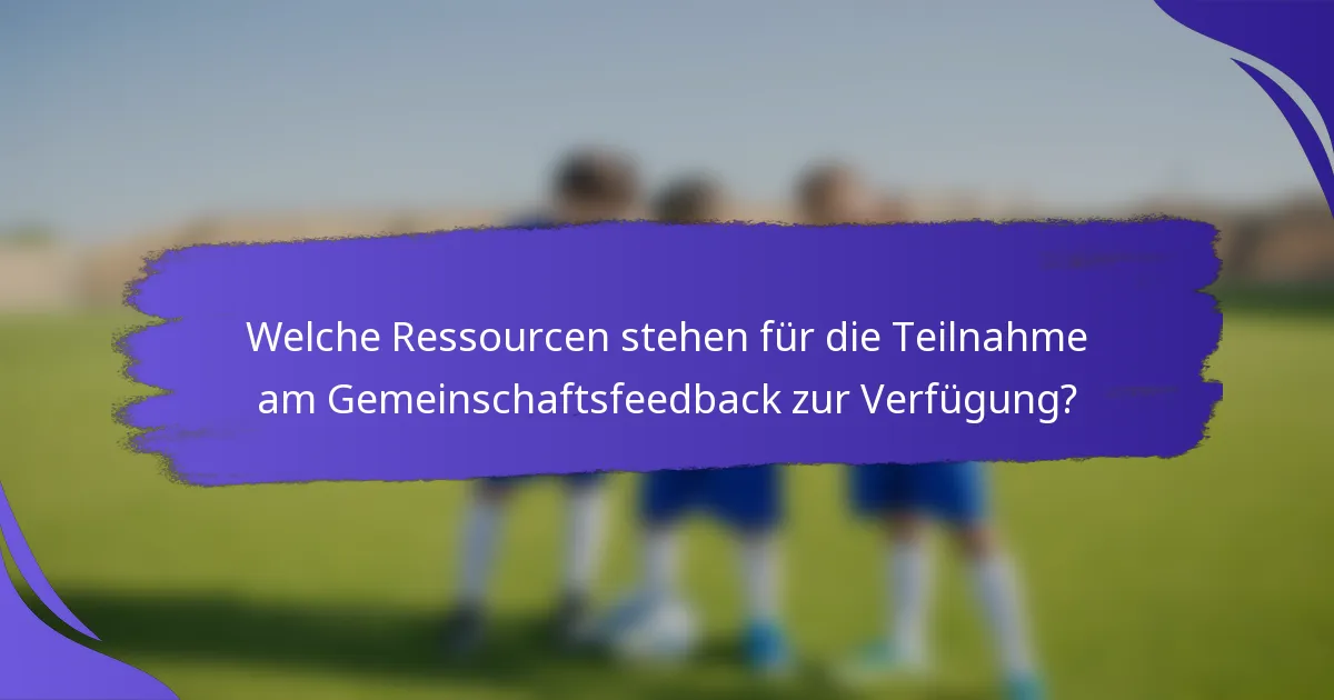 Welche Ressourcen stehen für die Teilnahme am Gemeinschaftsfeedback zur Verfügung?