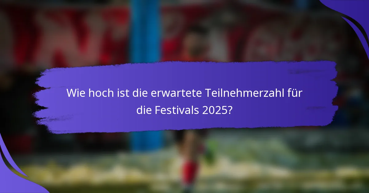Wie hoch ist die erwartete Teilnehmerzahl für die Festivals 2025?