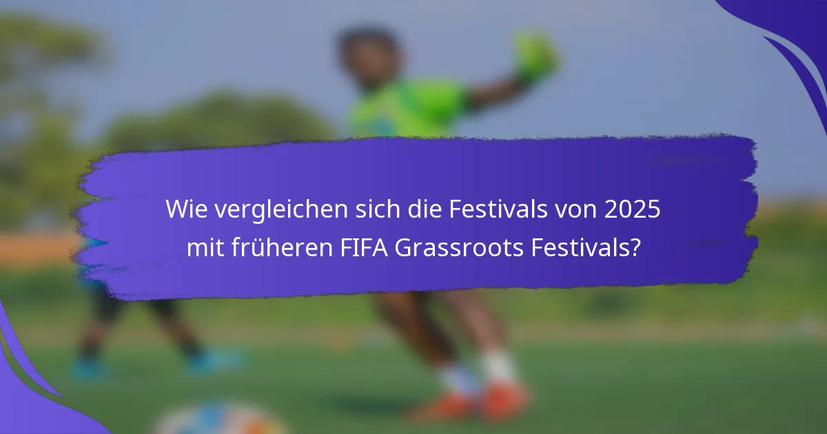 Wie vergleichen sich die Festivals von 2025 mit früheren FIFA Grassroots Festivals?