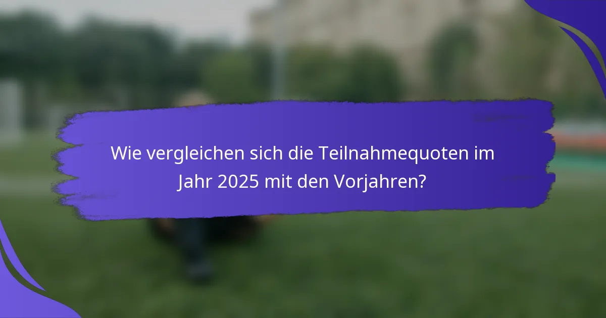 Wie vergleichen sich die Teilnahmequoten im Jahr 2025 mit den Vorjahren?