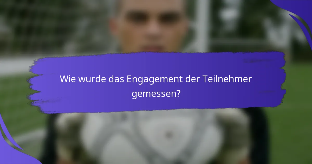 Wie wurde das Engagement der Teilnehmer gemessen?